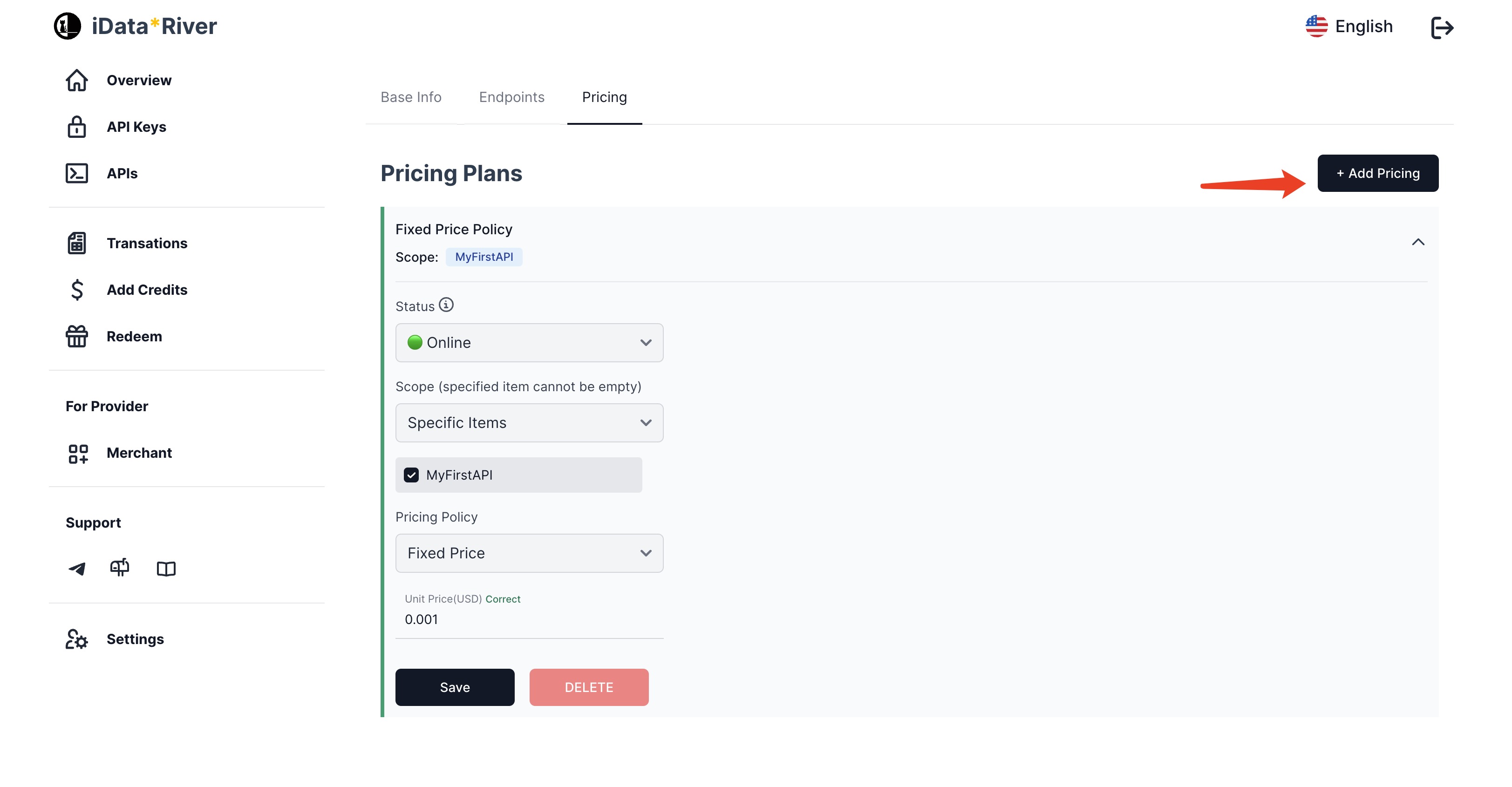 Create Pricing Plan